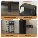 Advwin Bedside Table with 3 Drawers and Charging Station