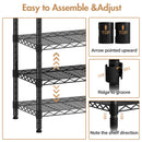 Advwin Portable Closet Wardrobe with 4 Rods & 9 Shelves