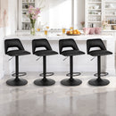 Advwin Set of 4 Bar Stools Adjustable Swivel Black