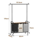 Advwin 3 Section Rolling Laundry Basket with Hanging Rack