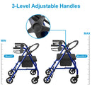 Advwin 4 Wheels Rollator Walker with Dual Brake System