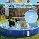 Advwin 63inch Foldable Dog Pool with Sprinkler