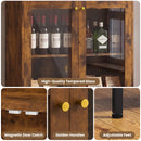 Advwin LED Wine Bar Cabinet w/ Charging Station