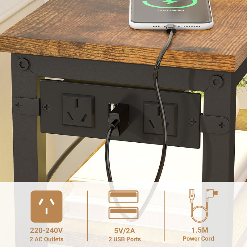 Advwin LED Bedside Table w/ AC Outlets and USB Ports (Pre-Order)