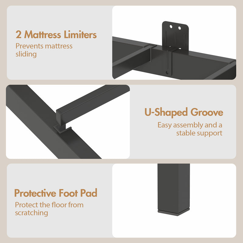 Advwin Single Corner Bed Frame with RGB LED