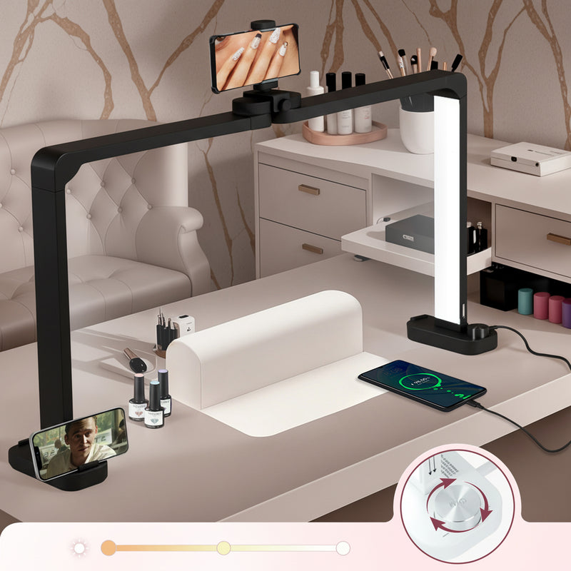 Advwin Foldable Nail Tech Lamp for Desk Black