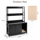 Advwin Wooden Hidden Litter Box Furniture w/ Storage Rack
