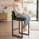 Advwin Set of 4 Bar Stools with Backrest & Metal Footrest