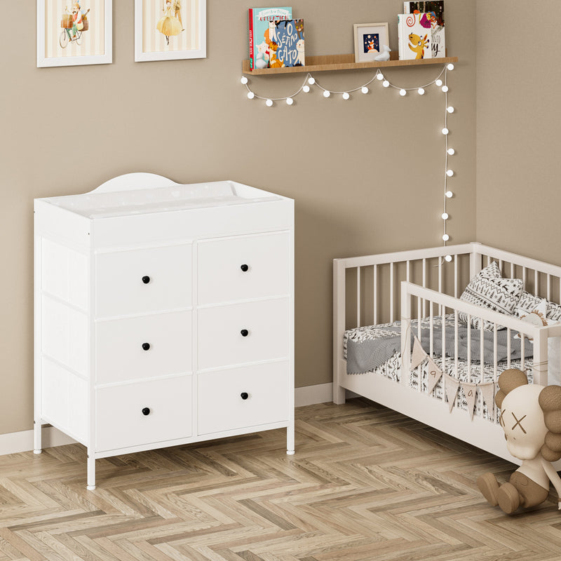 Advwin Baby Change Table w/ 6 Storage Drawers