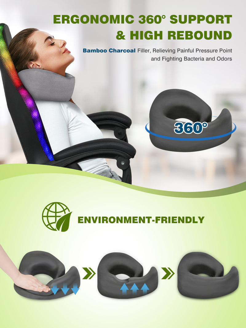 Ergonomic Travel Pillow Memory Foam Neck Pillow