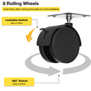 Advwin Manicure Table with Glass Top White