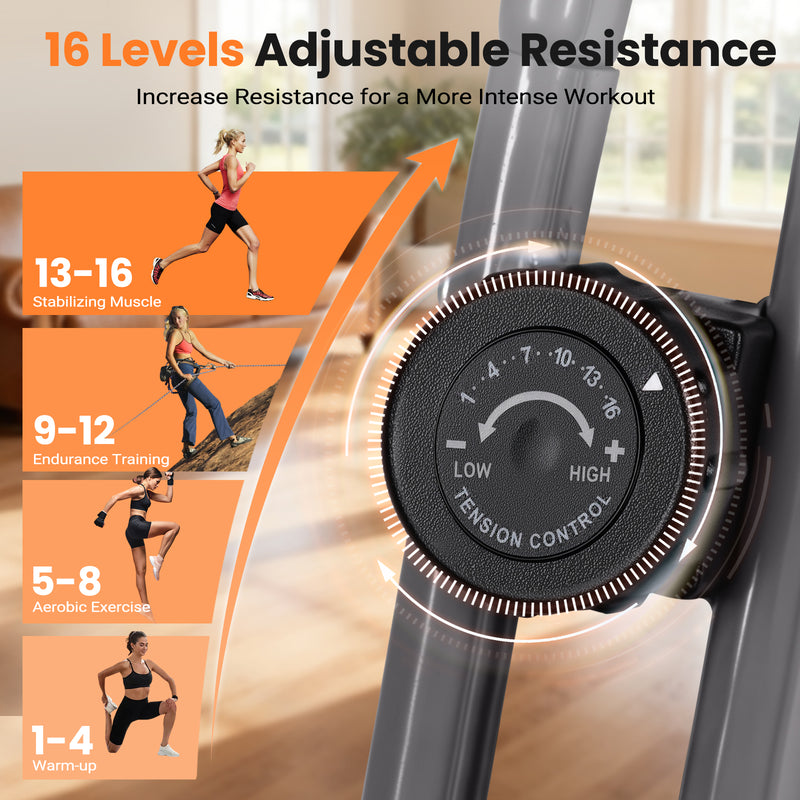 Advwin Folding Exercise Bike w/16 Level Adjustable Resistance