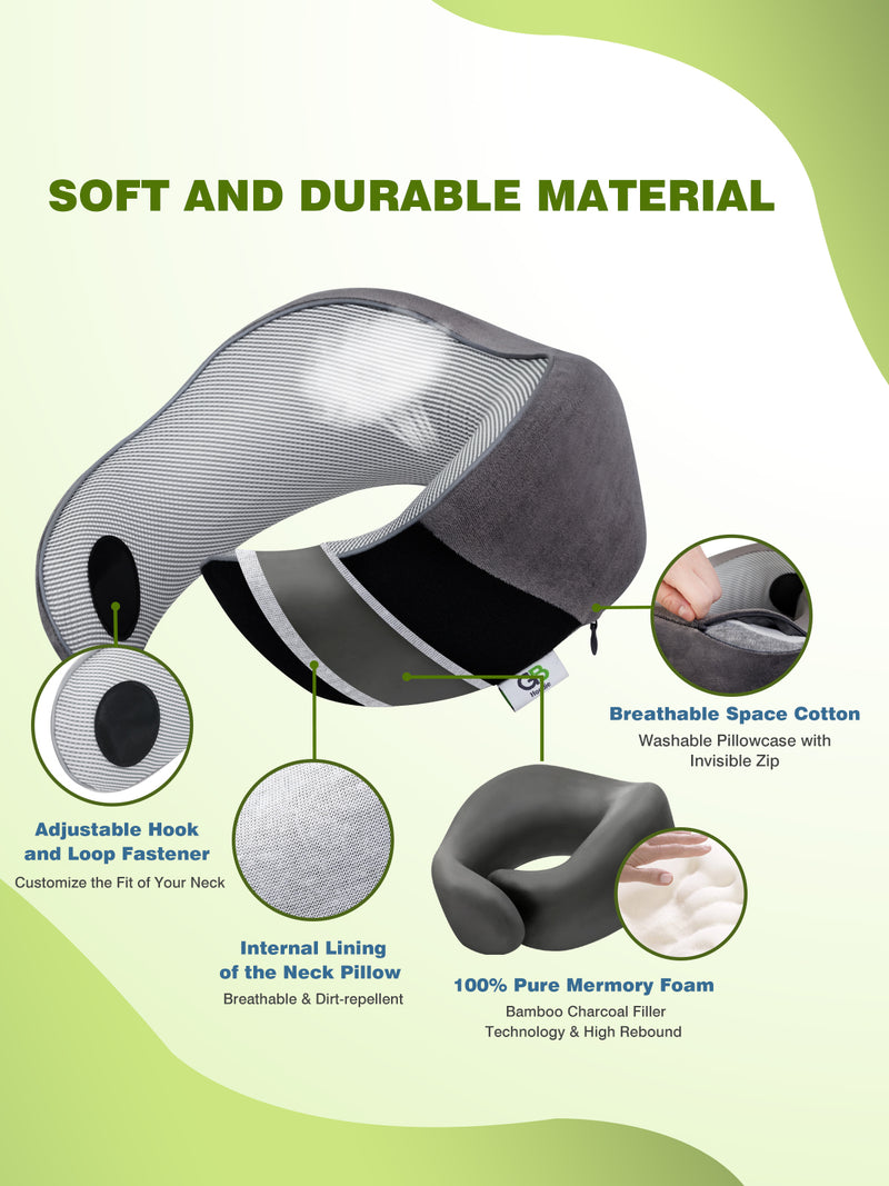 Ergonomic Travel Pillow Memory Foam Neck Pillow