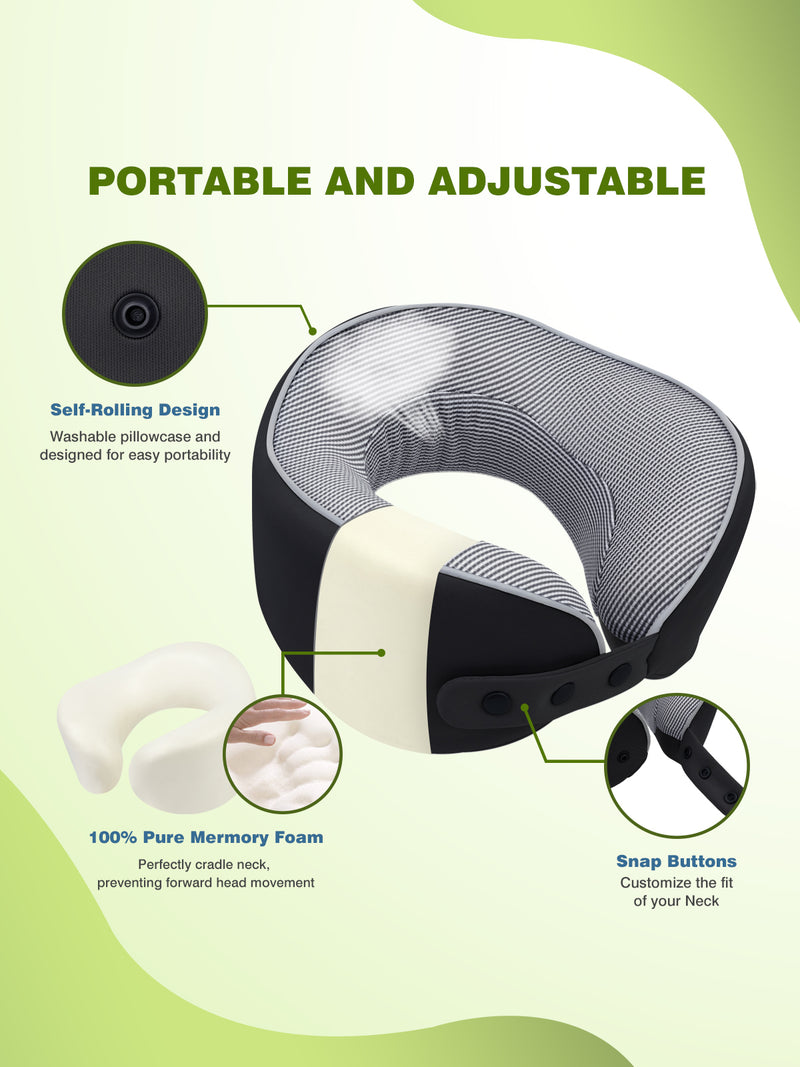 Compact 100% Pure Memory Foam Neck Pillow