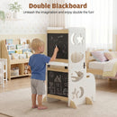 Advwin 4-in-1 Foldable Toddler Step Stool with Blackboard