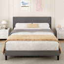 Advwin Bed Frame Mattress Base Upholstered Grey