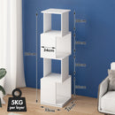 Advwin 4-Tier 360 Rotating Corner Bookshelf White