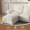 Advwin 261cm 3 Seater Sofa with Movable Ottoman