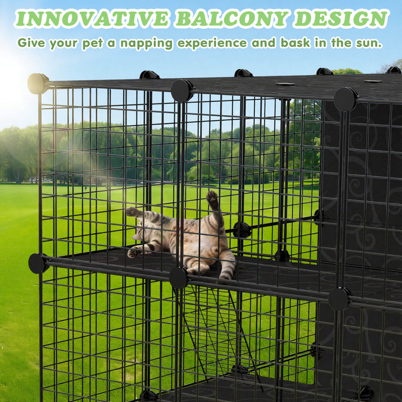 Advwin Cat Enclosures DIY Pet Kennels Playpen for 1-6 Cats