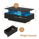 Advwin LED Coffee Table with 4 Storage Drawers