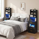 Advwin Tall Bedside Table with Charging Station