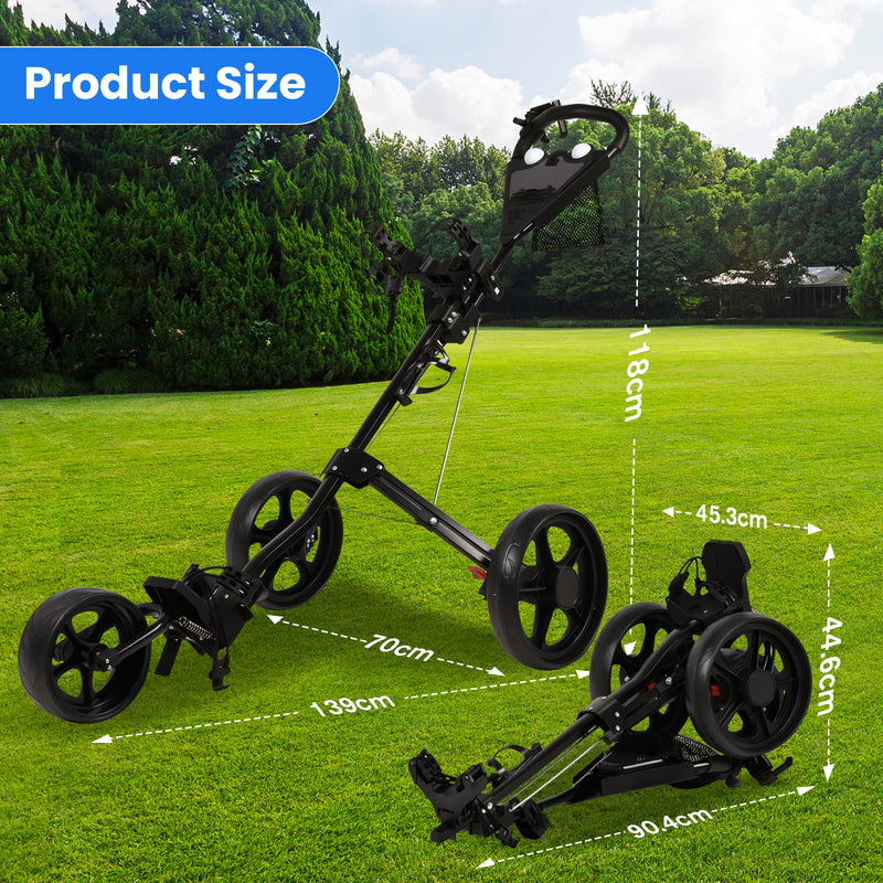 Advwin 3-Wheel Foldable Golf Cart w/ Storage Bag
