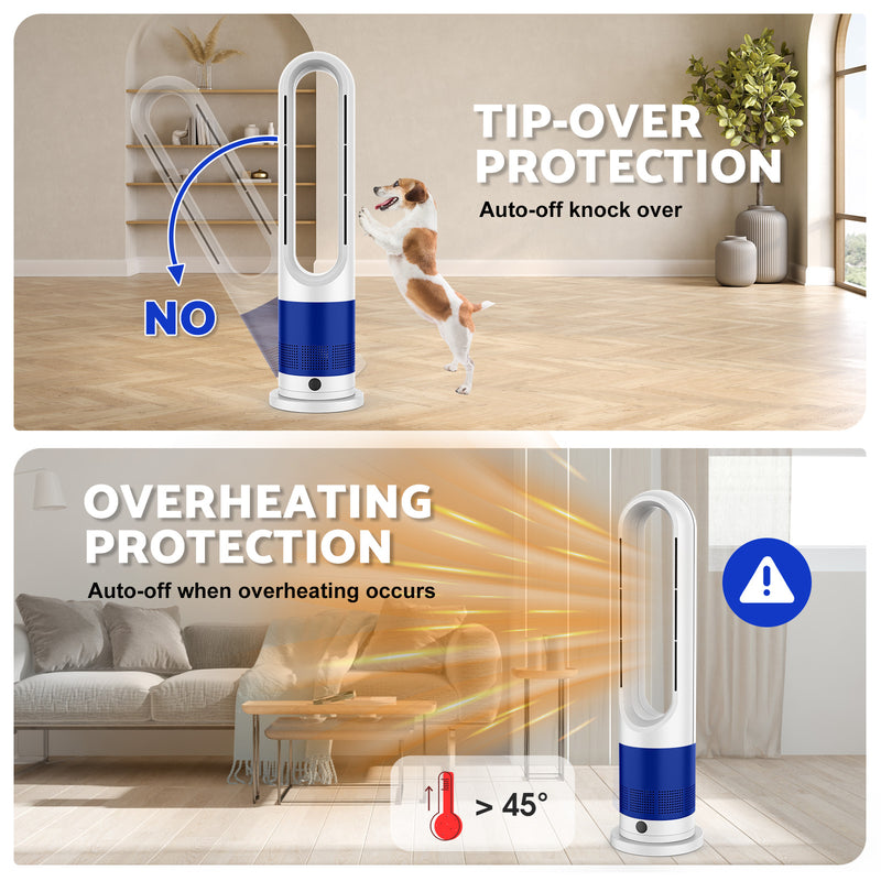 Advwin 2 in 1 Bladeless Tower Heater Fan