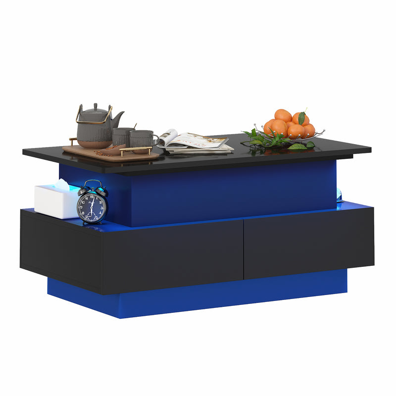 Advwin Lift Top Coffee Table with LED Lights