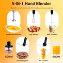 Advwin 5-in-1 Hand Immersion Blender with 2 Speeds & Pulse