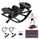 Advwin Side-To-Side Mini Stepper with Resistance Cords & Mat