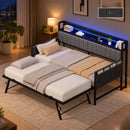 Advwin Single Metal Daybed Frame with Trundle Black
