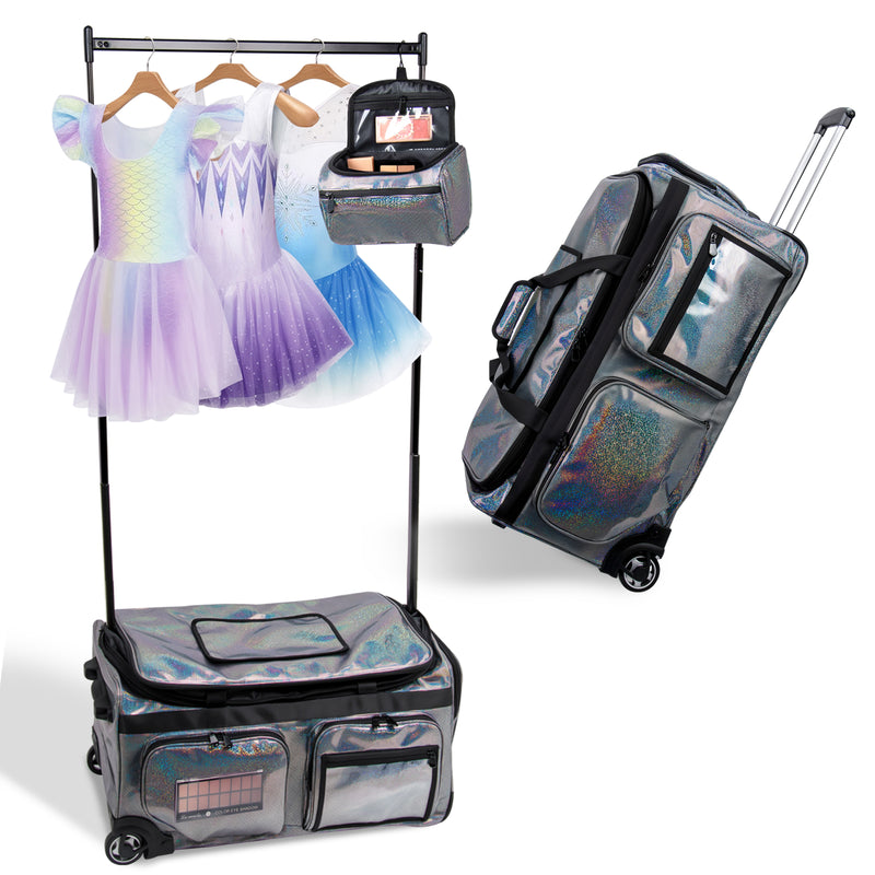 Advwin 28Inch Rolling Dance Bag with Garment Rack
