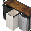 Advwin 3 Section Rolling Laundry Basket with Hanging Rack