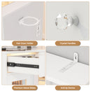Advwin LED Dressing Table w/ Glass Top & Charging Station