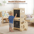 Advwin 4-in-1 Foldable Toddler Step Stool with Blackboard