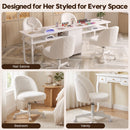 Advwin Teddy Fleece Vanity Chair 360° Swivel