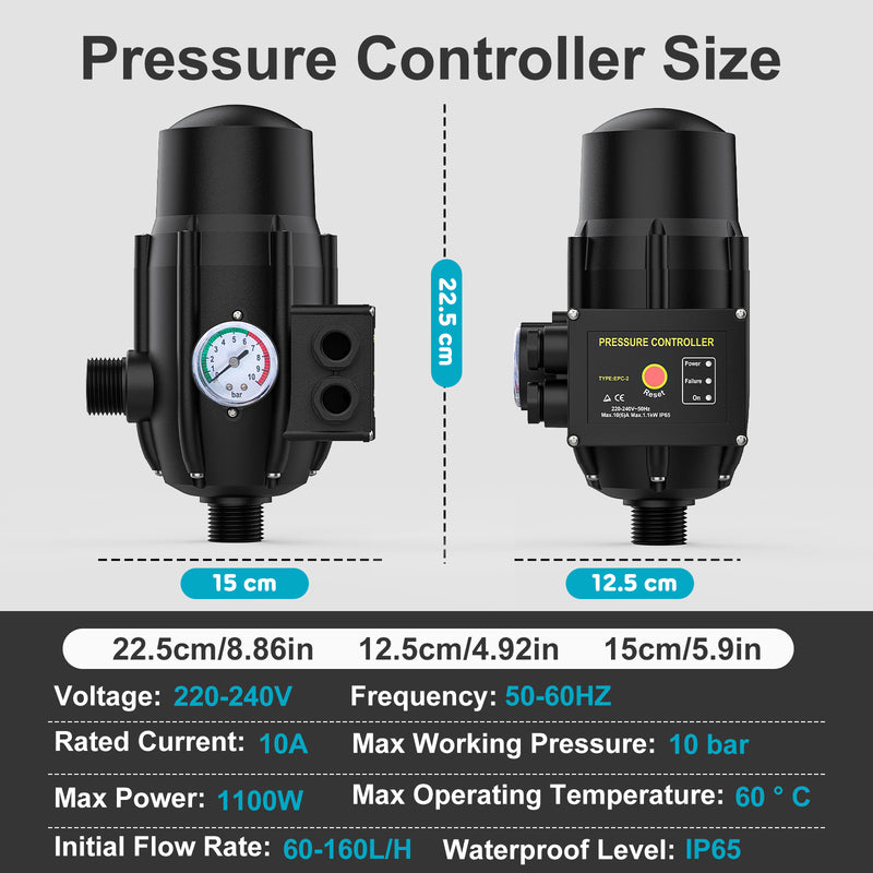 Advwin Water Pump  550W Automatic High Pressure Pumps Controller