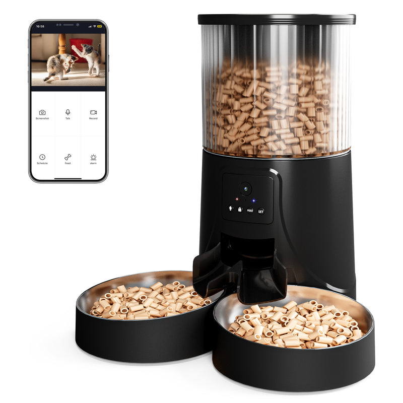 Advwin 4L Automatic Cat Feeder for 2 Cats with Camera