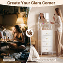Advwin Vanity Desk with Mirror & 4 Drawers