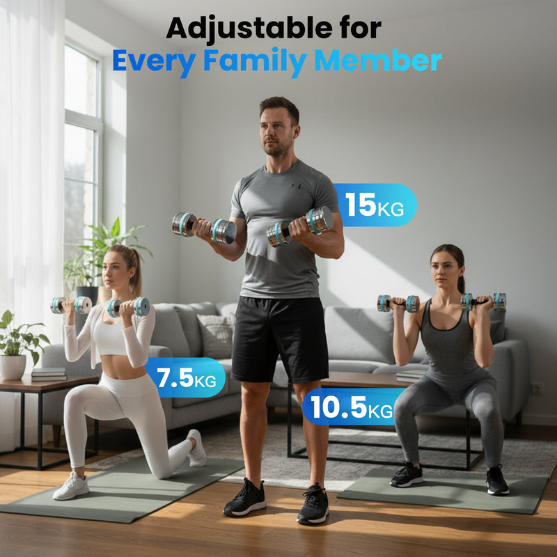 Advwin Adjustable Dumbbells 2×15kg