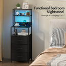 Advwin LED Bedside Table with Charging Station