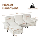 Advwin 261cm 3 Seater Sofa with Movable Ottoman