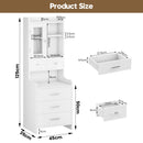 Advwin 125cm Tall Bedside Table with Charging Station