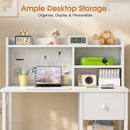 Advwin Kids Study Desk and Chair Set with Bookshelf