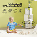 Advwin 3-Tier 360 Rotating Corner Bookshelf White