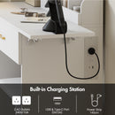 Advwin Dressing Table with LED Mirror & RGB Cabinet White