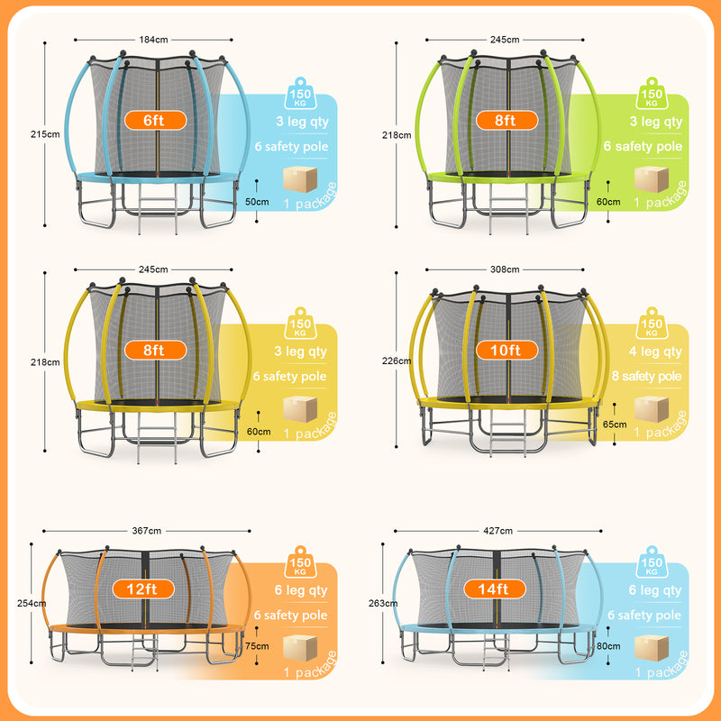 Advwin 6FT Trampoline Recreational Trampoline Blue