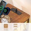 Advwin LED Narrow Bedside Table with Charging Station