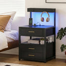 Advwin black bedside table with LED lights (Pre-Order)