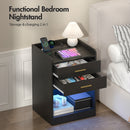 Advwin LED Bedside Table with Charging Station